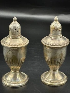 Vintage Salz & Pfefferstreuer Sterling Glas gewichtet gemarkt "Pat Pending" SP22 - Bild 1 von 5