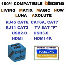 bticino presa compatibile Dati rj45 Telefono rj11 HDMI USB TV cat6 cat7 keystone