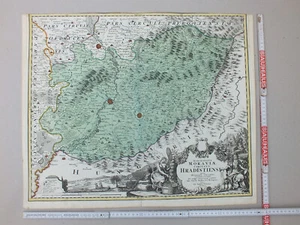 Coloured copperplate engraving - approx. 1725 - Moraviae circulus Hradistiensis - Olomouc - Picture 1 of 7