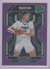 ZACH EDEY 2022-23 Prizm Draft Rated Prospect RC Purple Prizm #D/75 Purdue *MINT*