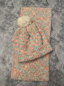 GYMBOREE Girls Knit pom pom hat and Infinity knit scarf. NWT  Size large (10-12) - Picture 1 of 8