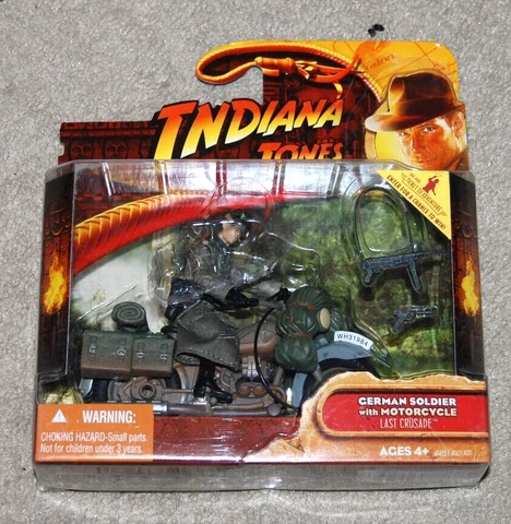 INDIANA JONES Last Crusade GERMAN SOLDIER w/ MOTORCYCLE 3.75" Hasbro 2008 Cover