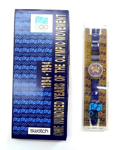 NEW Swatch Chrono Watch IOC 100 YEARS SCZ101 Boxed Set Olympic 1994/1995 - Picture 1 of 15