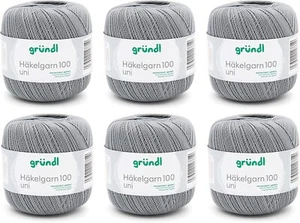 Wolle Häkelgarn 100 aus 100 % Baumwolle 6 x 100 g Knäuel Nadelstärke 15 - 2 6... - Bild 1 von 2