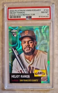 2022 Topps Chrome Platinum #122 Heliot Ramos /299 Aqua Lava Refractor PSA 8 Pop1 - Picture 1 of 4
