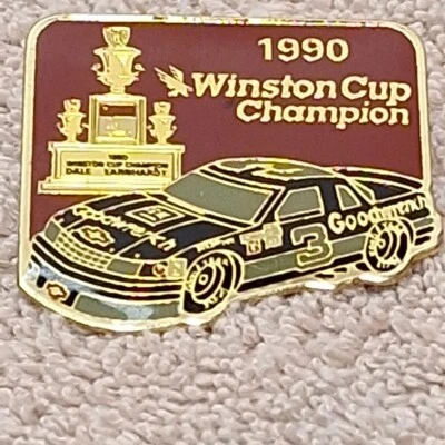 Dale Earnhardt 1990 Winston Cup Champion Lapel Hat Pin - Image 1 of 4