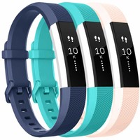 Silicone Wristbands Replacement Bands for Fitbit Alta HR and Fitbit Alta(3 Pack)