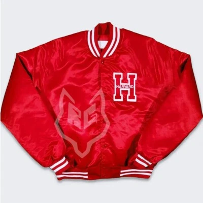 Harvard Crimson Jacket Bomber University Varsity Football Jacket US Tarrif Paid  - Image 1 of 4