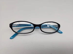 Ralph Lauren Black Blue Teal Clear Lucite Oval Glasses Italy RL1447 50 16 135 - Picture 1 of 10
