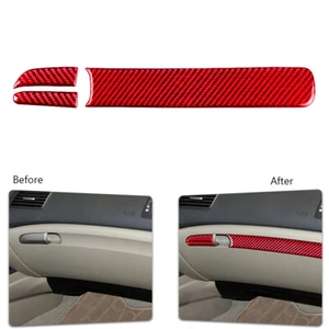 3Pcs For Honda Civic 8th 2006-11 Red Carbon Fiber Co-pilot Dashboard Panel Cover - Picture 1 of 10