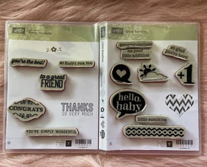 Stampin Up-Little Sunshine-Simply Wonderful-Lot of 2 Sets-Baby-Thanks-Friend - Picture 1 of 7