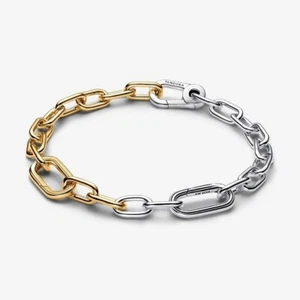 *NUEVO* Pulsera Pandora ME Plata y Oro 14k Chapado Eslabón Cadena 563689C00 - Imagen 1 de 3