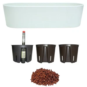 Set6 6 teilig Kunststoff Flori Pflanzschale weiss für Hydrokultur - Bild 1 von 17