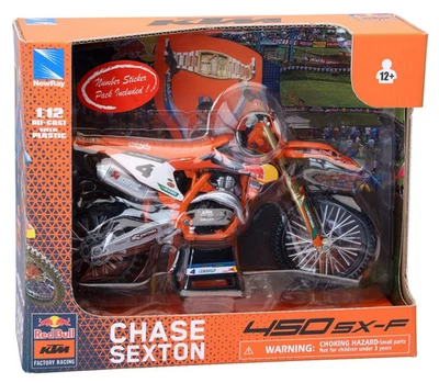 New Ray 1:12 Red Bull KTM SXF 450 2024 Toy Model Motocross  Sexton - Image 1 of 2
