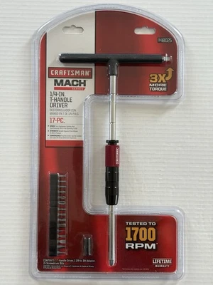 CRAFTSMAN MACH 948025 17 Pieces 1/4" T-Handle Driver and Bit Set, NEW IN PACKAGE - Image 1 of 4