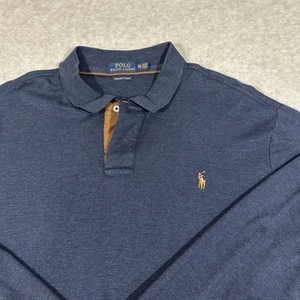 Polo By Ralph Lauren Men's Polo Size 2xLarge Blue Long Sleeve Rugby Pullover - Picture 1 of 7