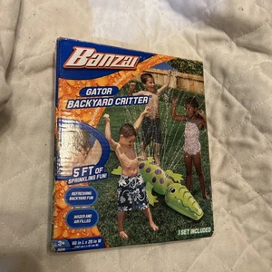 Banzai Gator  Backyard Critter 5 ft Of Sprinkling Fun Water And Air Filled - Picture 1 of 7