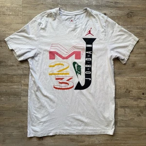Jordan Nike Baloncesto Jumpman MJ 23 Gráfico Retro Adulto Camiseta Blanca Para Hombre Grande - Imagen 1 de 8