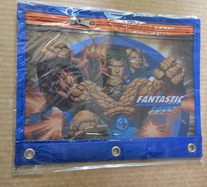 2007 Marvel Fantastic Four Superhelden Reißverschluss Mappe Federmäppchen Tasche Etui - Bild 1 von 2