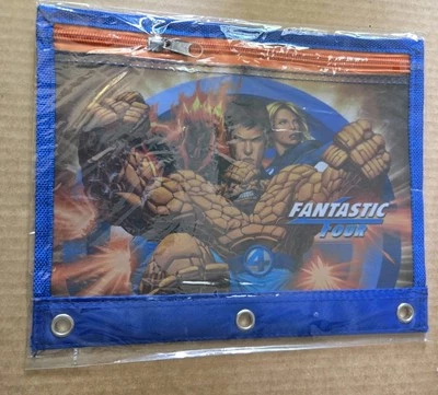 Marvel Fantastic Four Superhéroe 2007 carpeta con cremallera estuche para lápices bolsa bolsa Foto 1 de 2