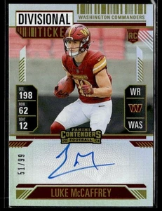 L43,236 - 2024 Panini Contenders Divisional Ticket #121 Luke McCaffrey Auto /99 - Picture 1 of 2