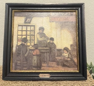 Jakob Smits Art Print Interior in the Kempen Framed Painting Rural Family Scene - Picture 1 of 13