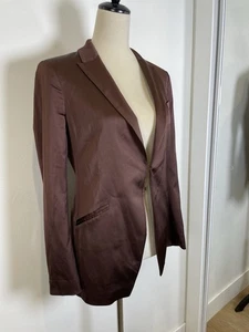 Lieblingstochter Satin taillierter Blazer Gr. XS Spitzrevers braun Jacke Karriere - Bild 1 von 8