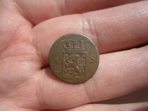 1824 NETHERLANDS EAST INDIES 1/8 STUIVER - Picture 1 of 2