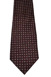 Vintage Pierre Cardin Silk Tie Wine Black Silver Geo Men's Necktie USA Made - Picture 1 of 7