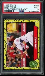 Tarjeta Topps Throwback Thursday #196 2019 Mike Trout SP PSA 9 como nueva - Imagen 1 de 2