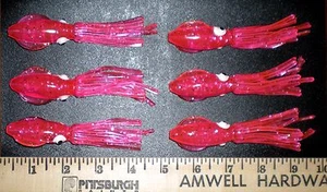 ORIGINAL B-2 SQUIDS 5 INCH LURES B2 SQUID BODIES HOT PINK FLUKE SEABASS - Picture 1 of 2