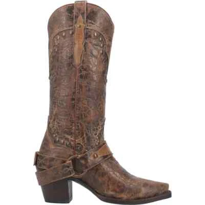 Bota de Vaquero Dan Post Para Mujer Western Marrón Tachonado Esencia Talla 8 Foto 1 de 3