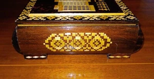 Russische (Sowjetunion) Stroh Intarsien Andenken Box 6"x9"x2,5". - Bild 1 von 12