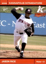 2008 Kannapolis Intimidators 2nd Half Multi-Ad #27 Jason Rice San Bernardino CA