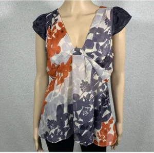 Anthropologie Odille Women's Babydoll Silk Flutter Sleeve Top sz 10 Blouse Fairy - Picture 1 of 6