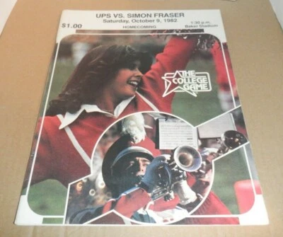 1982 PUGET SOUND vs SIMON FRASER COLLEGE FOOTBALL PROGRAM LOGGERS CLANSMEN UPS - Image 1 of 4