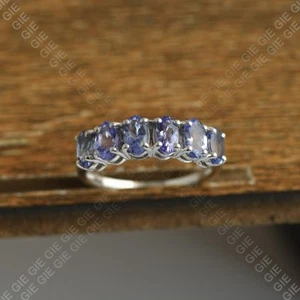 925 Sterling Silver Natural Purple Tanzanite Gemstone Ring Size US 4-8 - Picture 1 of 3
