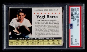 1961 Post Cereal #1 Yogi Berra New York Yankees HOF PSA 4 VG-EX - Picture 1 of 2