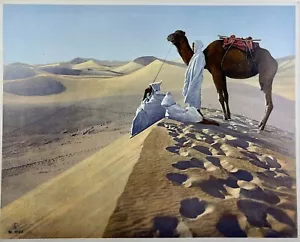 Heliograbado original Lehnert & Landrock c. 1920s #2043 Desert Camel Nomads - Imagen 1 de 4