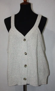 NWT Madewell Sz XL Oatmeal Heavy Knit Sweater Vest Sleeveless 4 Button - Picture 1 of 6