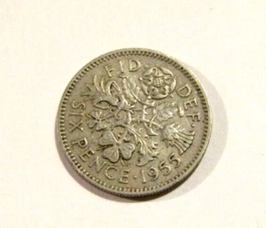 Great Britain 1955 6 Pence Sixpence Coin - Bild 1 von 4