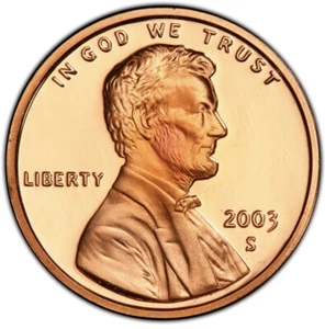 Lincoln Memorial Head Cent Penny Proof 2003 S From Silver Proof Set 1c - Picture 1 of 12