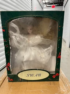 SWAN Christmas Collector's Porcelain Doll - Hand-Painted Elegance - Picture 1 of 5