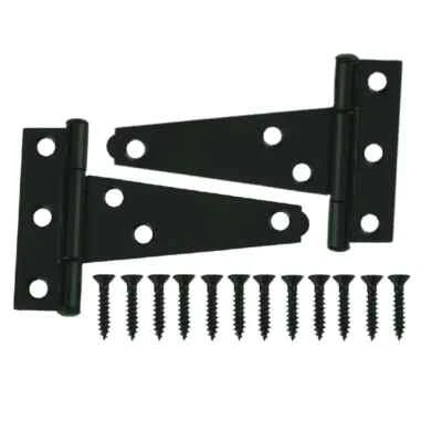 Everbilt 20217 3 inch x 3 inch Black Tee Surface Mount Gate Door Hinge (2-Pack) - Image 1 of 2