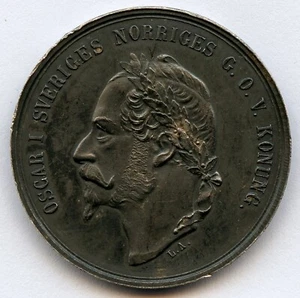 Sweden Death and Burial of King Oscar I 1859 Silver Medal 31mm 13gr !!! - Picture 1 of 2
