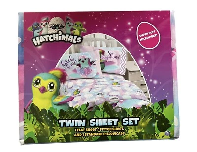Комплект из 3 простыней-близнецов Hatchimals для девочек постельное белье мягкое микрофибра 2017 новый - Изображение 1 из 3