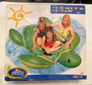 Vtg. 2005 Intex The Wet Set Inflatable Sea Turtle Ride-On Pool Float NEW 71x62" - Picture 1 of 6