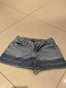 Girls light blue denim Gap Kids Denim shorts age 12 adjustable Roll Up Or Down - Picture 1 of 4