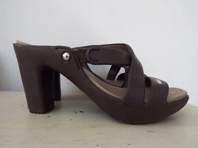 Crocs Cyprus IV Sandalias de Tacón Marrón Espresso/Seta Zapatos sin Cordones Mujer Talla 9 Foto 1 de 4