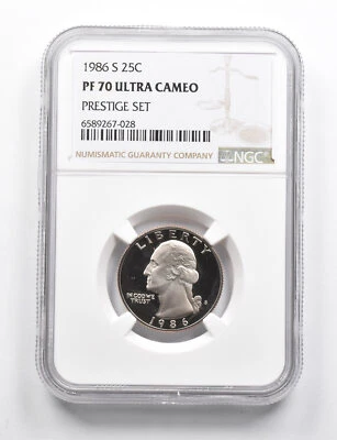 PF70 UCAM 1986-S Washington Quarter Prestige Set NGC RARE PEDIGREE *9757 - Image 1 of 3
